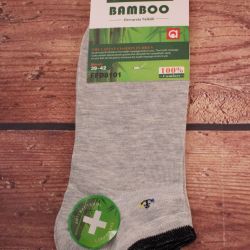 Pánske bambusové členkové ponožky aura.via (FFD8101) - sivé