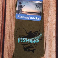 Pánske bavlnené ponožky THERMO (PEV7779) s rybárskym vzorom - vzor 1
