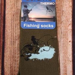 Pánske bavlnené ponožky THERMO (PEV7779) s rybárskym vzorom - vzor 2