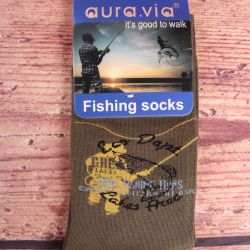 Pánske ponožky AURA.VIA (FE6711) - s rybárskym vzorom 3 - zelené