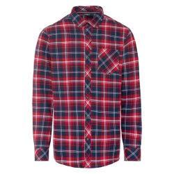 LIVERGY® Pánska flanelová košeľa (S (37/38), navy modrá/červená)