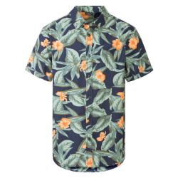 LIVERGY® Pánska košeľa (L (41/42), zelená/oranžová/námornícka modrá)