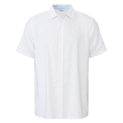 LIVERGY® Pánska košeľa s krátkym rukávom z ľanu a bavlny (L (41/42), biela)