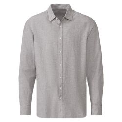 LIVERGY® Pánska košeľa z ľanu a bavlny „Regular Fit“ (L (41/42), sivá)