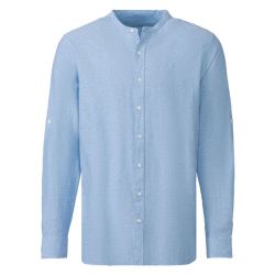 LIVERGY® Pánska košeľa z ľanu a bavlny „Regular Fit“ (S (37/38), bledomodrá)