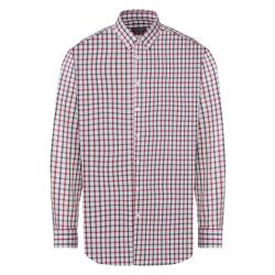 NOBEL LEAGUE® Pánska košeľa „Slim Fit', károvaná (39, károvaná/červená/biela)