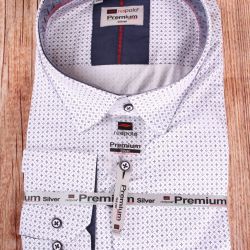 Pánska elastická košeľa PREMIUM SILVER (3032) - biela