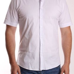 Pánska elastická košeľa s krátkym rukávom ENZO (3539) - biela