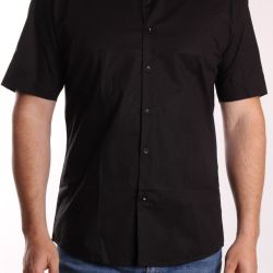 Pánska elastická košeľa s krátkym rukávom ENZO (3539) - čierna