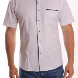 Pánska elastická košeľa s krátkym rukávom ENZO (3545) - biela