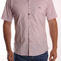 Pánska elastická košeľa s krátkym rukávom ENZO (3600) - bledoružová