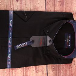 Pánska košeľa s krátkym rukávom ENZO (3136) - čierna