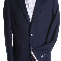 Pánsky oblek ŽABÁR - SLIM FIT (v. 182 cm) - čierno-modrý
