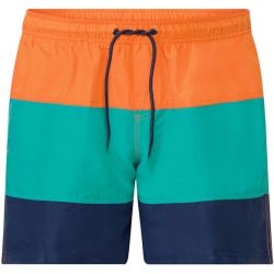 LIVERGY® Pánske šortky na kúpanie (L, pruhy/oranžová)