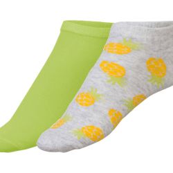 Dámske/Pánske členkové ponožky, 2 páry (39/42, ananás)