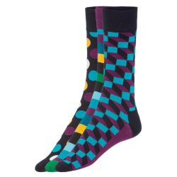 Happy Socks Farebné ponožky v darčekovom balení, 3 páry (36/40, bodky/čierna/pruhy/pestrá)