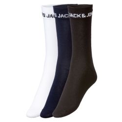 Jack & Jones Pánske ponožky, 3 páry (biela/modrá/čierna)