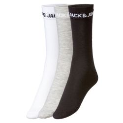 Jack & Jones Pánske ponožky, 3 páry (sivá/čierna/biela)
