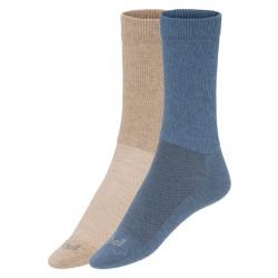 LIVERGY® Pánske ponožky, 2 páry (39/42, modrá/béžová)