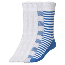 LIVERGY® Pánske ponožky, 5 párov (39/42, sivá/modrá)