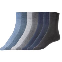 LIVERGY® Pánske ponožky, 7 párov (43/46, denim/sivá/navy modrá/čierna)