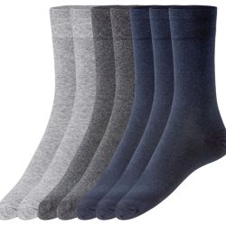 LIVERGY® Pánske ponožky, 7 párov (43/46, sivá/námornícka modrá)