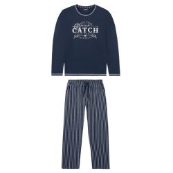 LIVERGY® Pánske pyžamo  (XL (56/58), pruhy navy modrá/navy modrá )