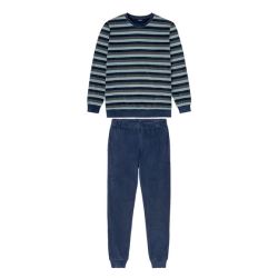 LIVERGY® Pánske pyžamo (L (52/54), pruhy/navy modrá)