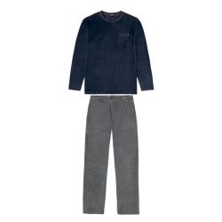 LIVERGY® Pánske pyžamo (M (48/50), navy modrá/tmavosivá)