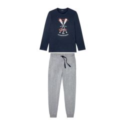 LIVERGY® Pánske pyžamo (XXL (60/62), navy modrá/sivá)