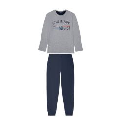 LIVERGY® Pánske pyžamo s dlhým rukávom (L (52/54), melanž/sivá)
