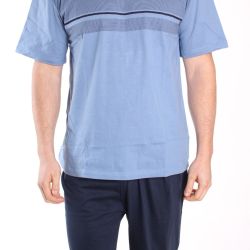 Pánske pyžamo s krátkym rukávom DEVELOP 12117 - rifľovo modré