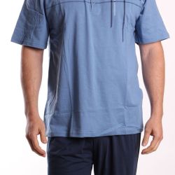 Pánske pyžamo s krátkym rukávom DEVELOP 12213 - rifľovomodré