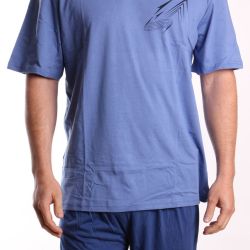Pánske pyžamo s krátkym rukávom DEVELOP 12214 - modré