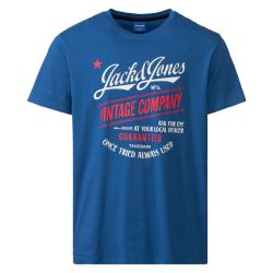Jack & Jones Pánske bavlnené tričko (XXL, modrá)