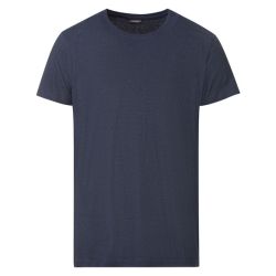 LIVERGY® Pánske tričko z ľanu a bavlny (M (48/50), navy modrá)