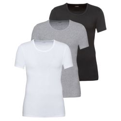 LIVERGY® Pánske tričko z rebrovitej pleteniny, 3 kusy (L, čierna/sivá/biela)