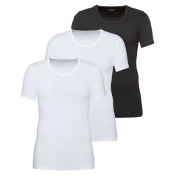 LIVERGY® Pánske tričko z rebrovitej pleteniny, 3 kusy (XL, čierna/biela)