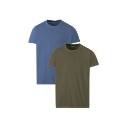 LIVERGY® Pánske tričko, 2 kusy (M (48/50), zelená/modrá)