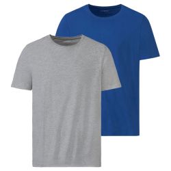 LIVERGY® Pánske tričko, 2 kusy (XL (56/58), modrá/sivá)