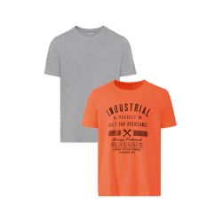 LIVERGY® Pánske tričko, 2 kusy (XXL (60/62), oranžová/sivá)