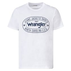 Wrangler Pánske tričko s logom Regular Fit (XXL, biela)