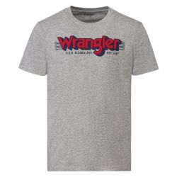 Wrangler Pánske tričko s logom Regular Fit (XXL, sivá)