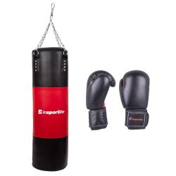 inSPORTline 50-100kg s boxerskými rukavicemi čierno-červená - 12oz