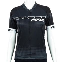 Crussis dámsky cyklistický dres krátky rukáv ONE čierna/biela - XL