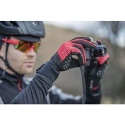 Pánske cyklistické rukavice Rogelli Storm, 006.126. čierne-červené