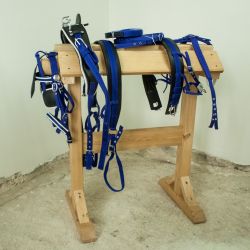 MW Syntetický postroj pre jedného koňa modrý