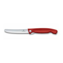 Skladací desiatový nôž VICTORINOX Swiss Classic vlnkové ostrie - červený