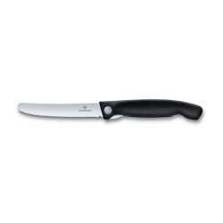 Skladací desiatový nôž VICTORINOX Swiss Classic vlnkové ostrie - čierny