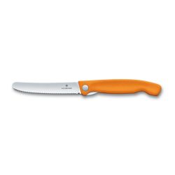Skladací desiatový nôž VICTORINOX Swiss Classic vlnkové ostrie - oranžový